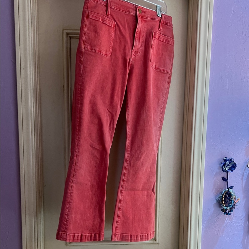 Frame Denim Women's Wide Leg Jeans in Coral